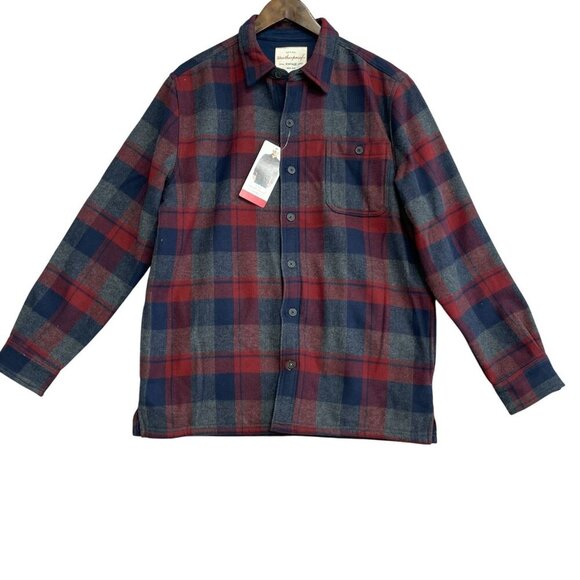 NEW Weatherproof Vintage Men's M Plaid Button-Down Shirt Jacket side pocket - Picture 1 of 11